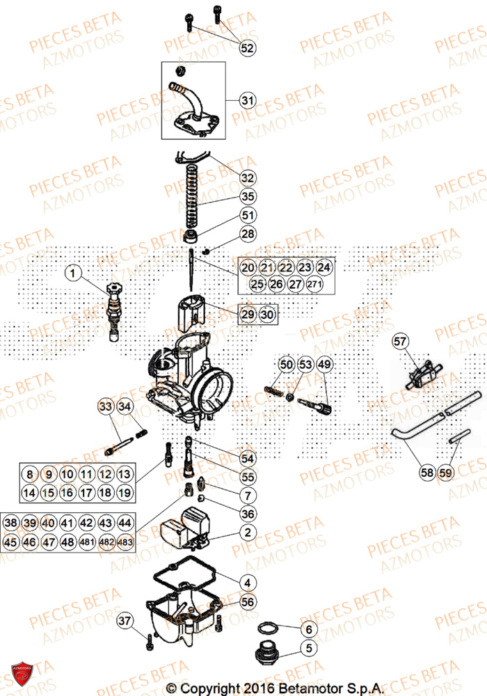 Carburateur Details BETA Pièces BETA EVO 125 2T - 2025