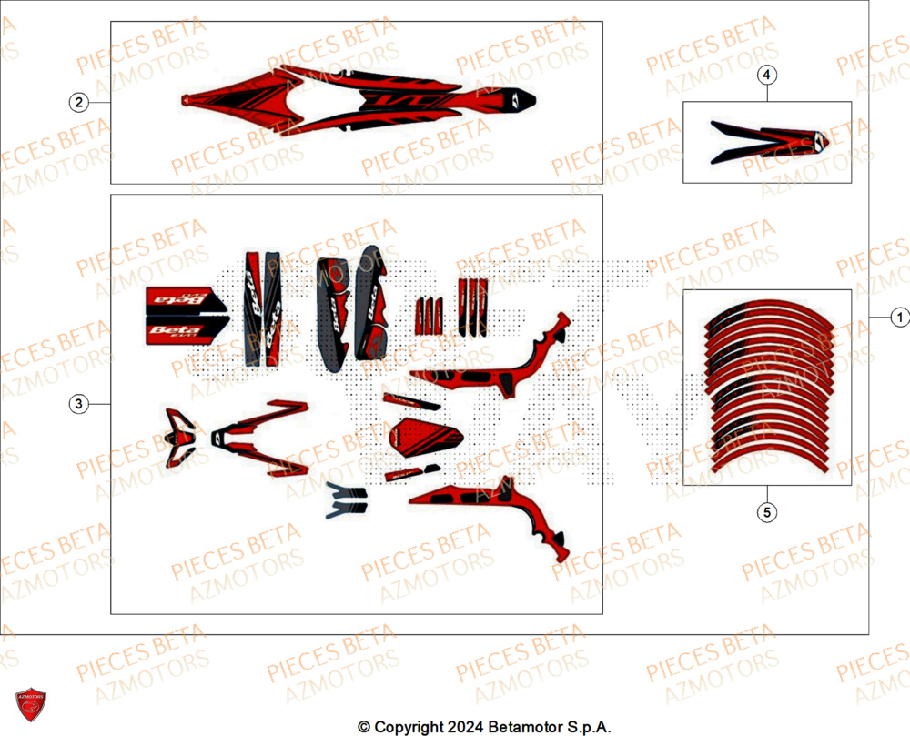 Decors BETA Pièces BETA EVO 125 2T - 2025
