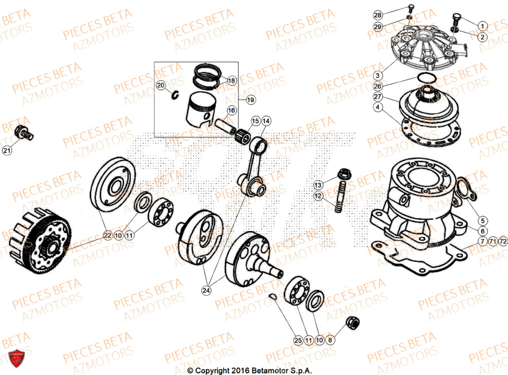 Vilebrequin BETA Pièces BETA EVO 125 2T - 2025
