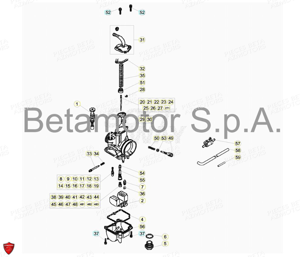 Carburateur Detail BETA Pièces BETA EVO 2T -125CC- FACTORY - (2017)