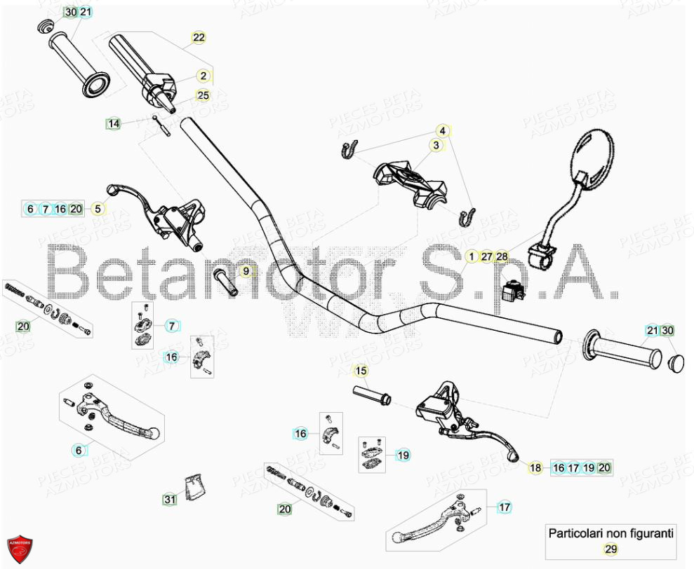 COMMANDES-GUIDON BETA Pièces BETA EVO 2T -125CC- FACTORY - (2017)
