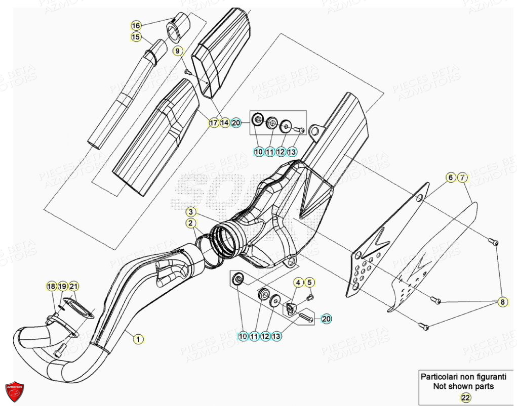 Echappement BETA Pièces BETA EVO 2T -125CC- FACTORY - (2017)