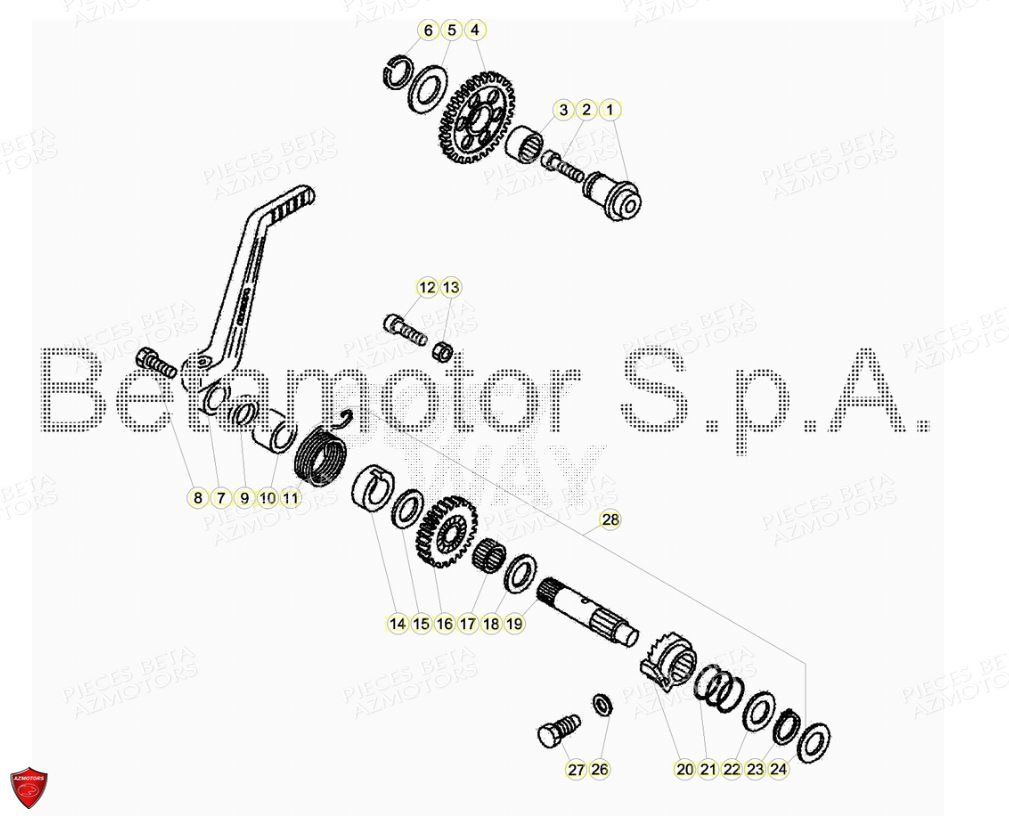 KICK STARTER pour EVO 125 2T FACTORY 2017