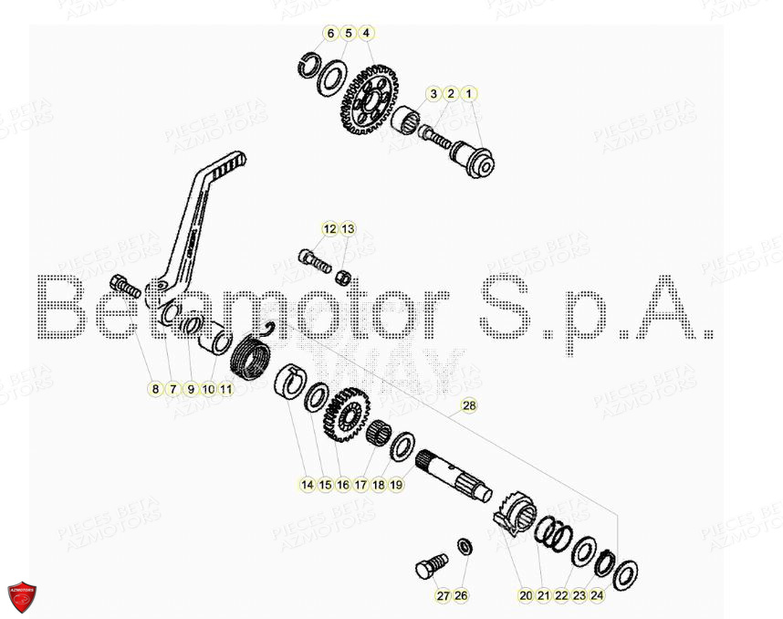 Kick Starter BETA Pièces BETA EVO 2T -125CC- FACTORY - (2018)