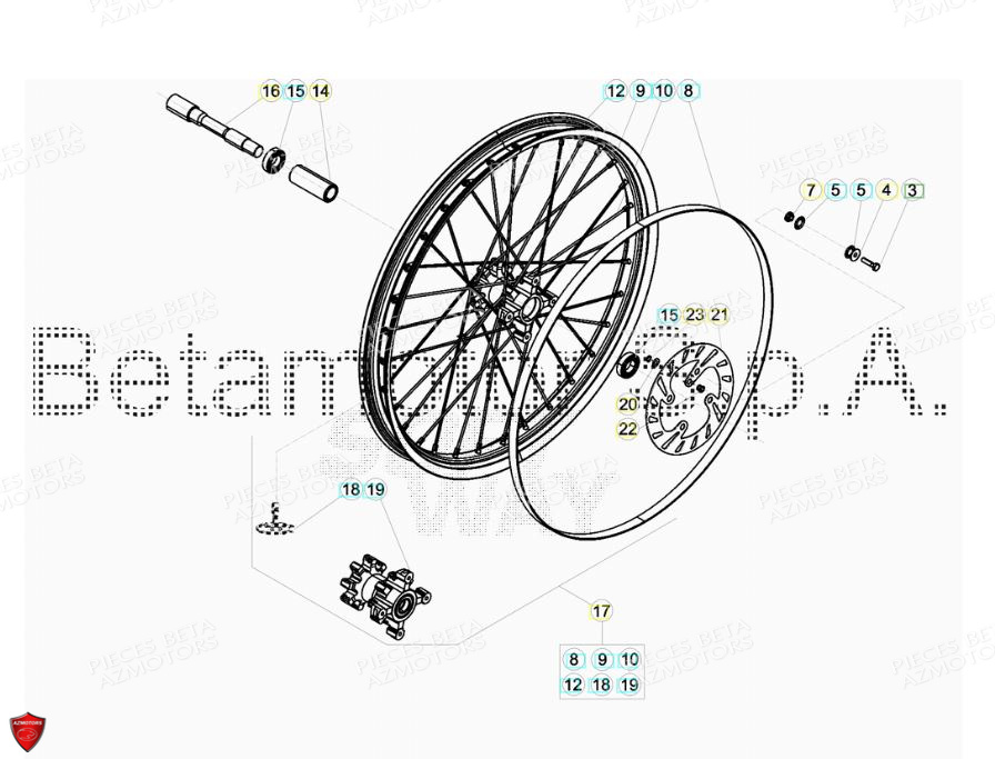 ROUE AVANT BETA EVO 125 2T FACTORY 2018