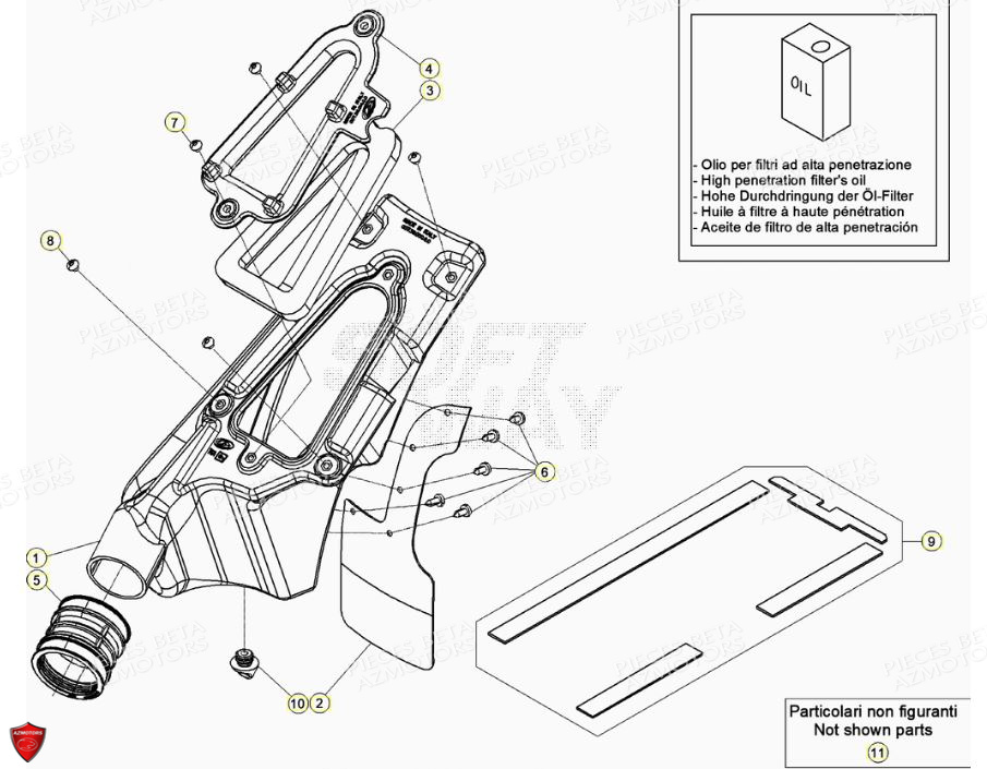 BOITIER DU FILTRE A AIR BETA EVO 125 2T FACTORY 2019