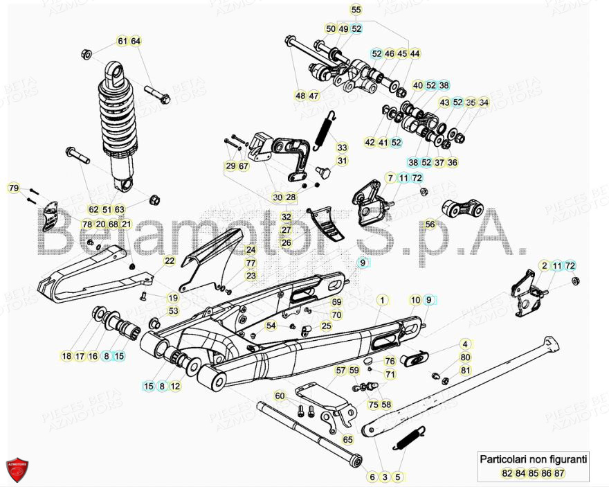 Fouche Arriere Suspension Arriere BETA Pièces BETA EVO 2T -125CC- FACTORY - (2019)