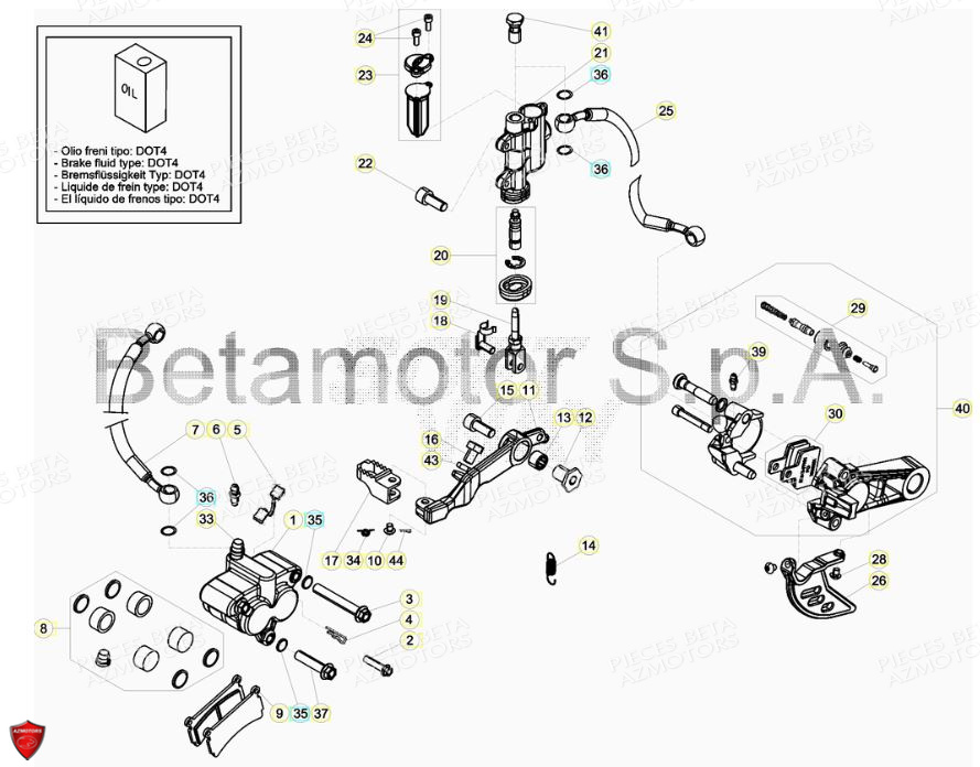 PLAQUETTES DE FREIN BETA pour FREINS de EVO 125 2T FACTORY 2019