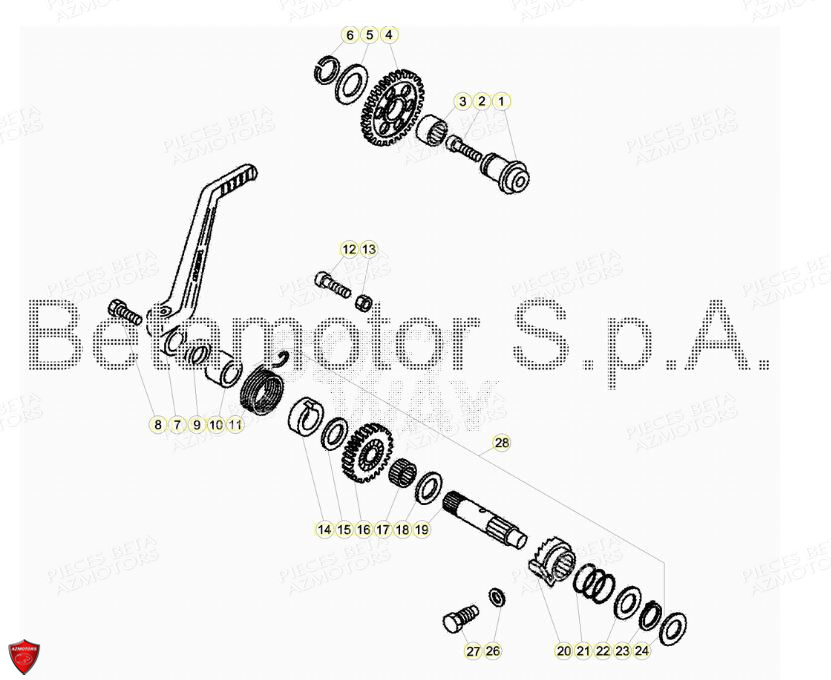 Kick Starter BETA Pièces BETA EVO 2T -125CC- FACTORY - (2019)