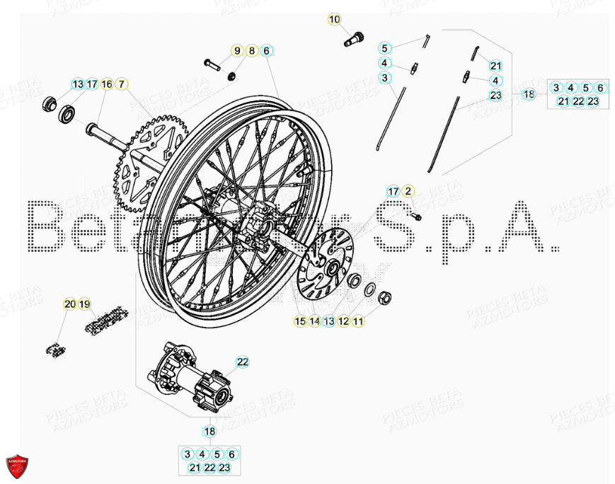 COURONNE TRANSMISSION SECONDAI Z43 BLACK BETA pour ROUE ARRIERE de EVO 125 2T FACTORY 2019