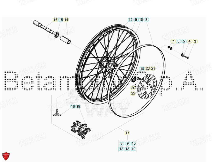 ROUE AVANT BETA EVO 125 2T FACTORY 2019