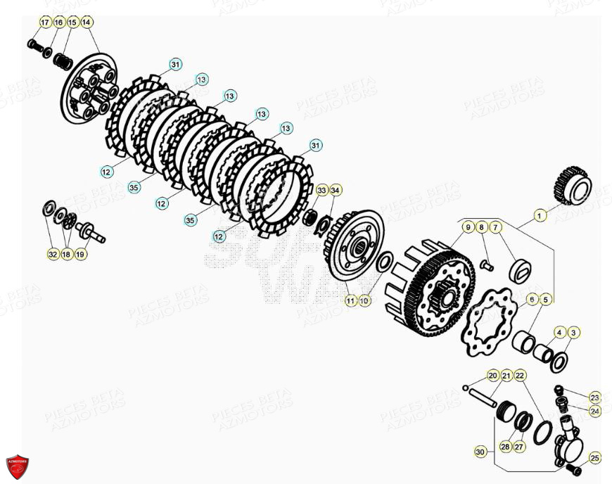 Embrayage BETA Pièces BETA EVO 2T -125CC- FACTORY - (2020)