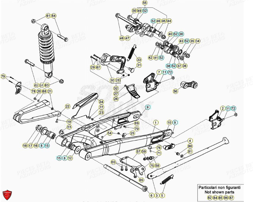 Fouche Arriere Suspension Arriere BETA Pièces BETA EVO 2T -125CC- FACTORY - (2020)
