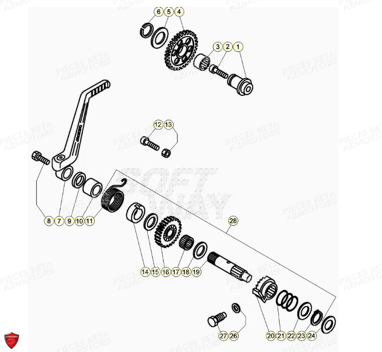 Kick Starter BETA Pièces BETA EVO 2T -125CC- FACTORY - (2020)