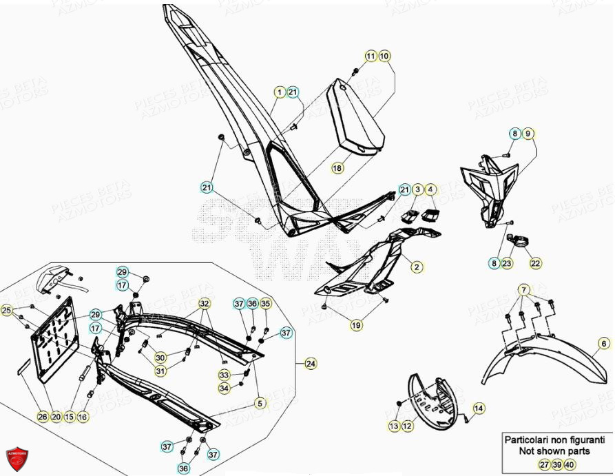 CARENAGES RESERVOIR SELLE BETA EVO 125 2T FACTORY 2021