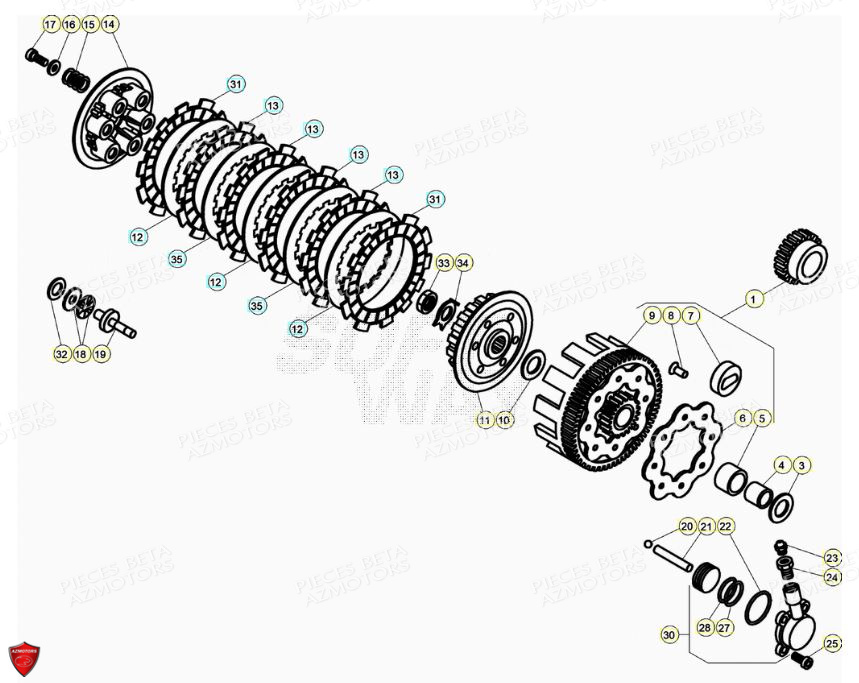 Embrayage BETA Pièces BETA EVO 2T -125CC- FACTORY - (2021)