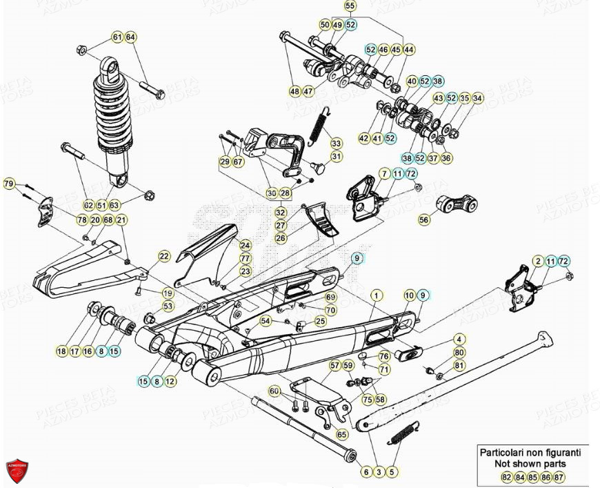 Fouche Arriere Suspension Arriere BETA Pièces BETA EVO 2T -125CC- FACTORY - (2021)