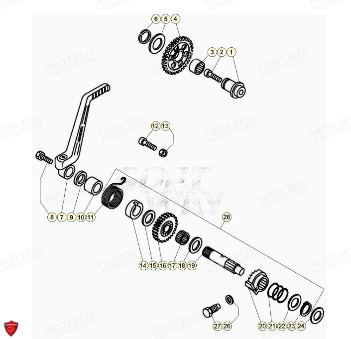 KICK-STARTER pour EVO 125 2T FACTORY 2021