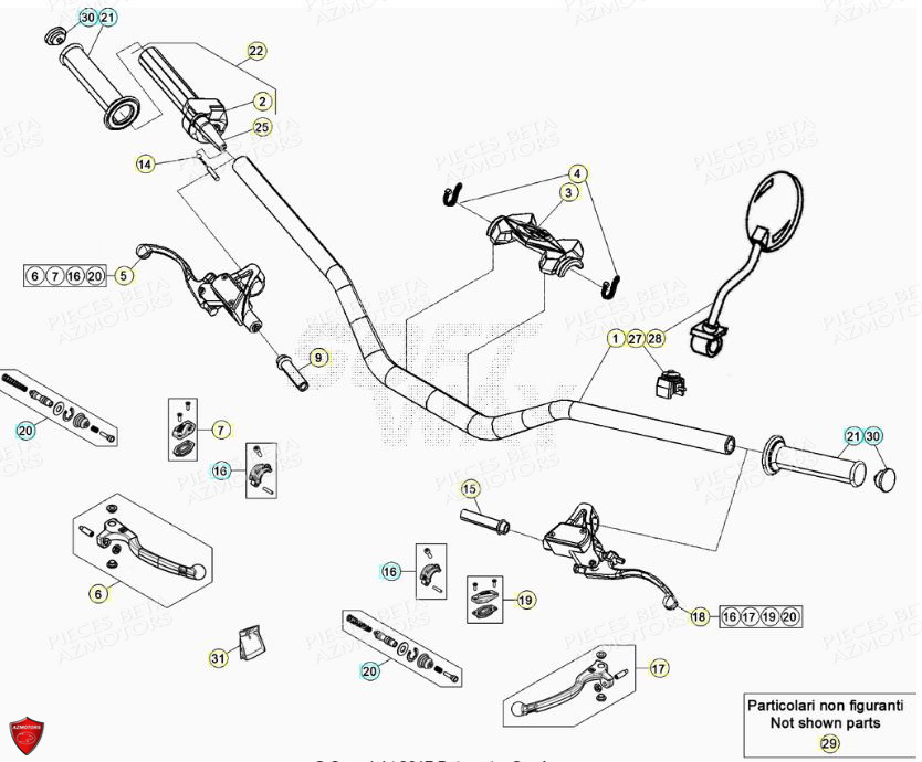 COMMANDES-GUIDON BETA Pièces BETA EVO 2T -125CC- FACTORY - (2022)