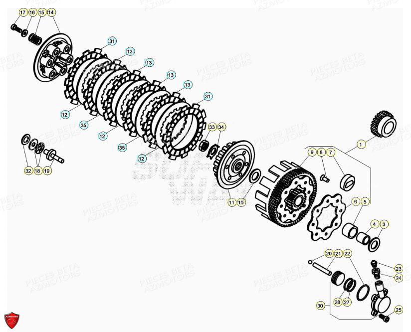 Embrayage BETA Pièces BETA EVO 2T -125CC- FACTORY - (2022)