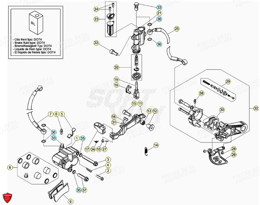 FREINS BETA Pièces BETA EVO 2T -125CC- FACTORY - (2022)