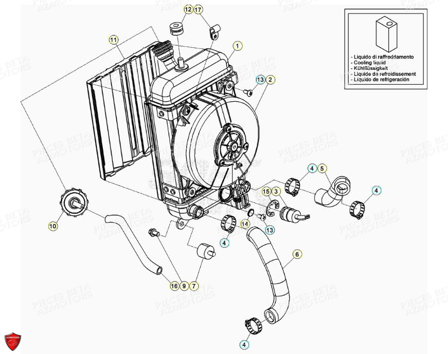 RADIATEUR BETA EVO 125 2T FACTORY 2022