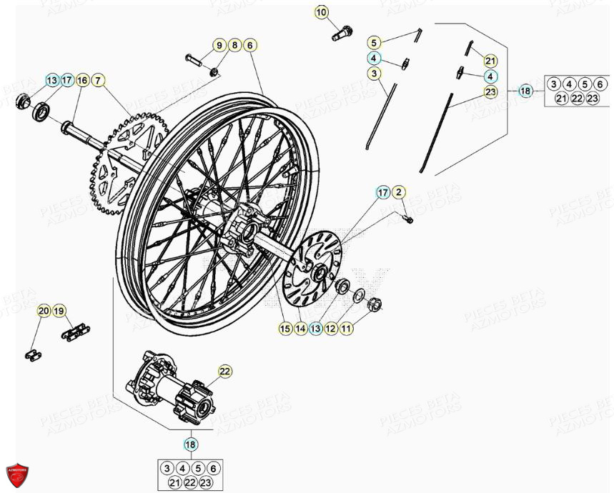 COURONNE TRANSMISSION SECONDAI Z43 BLACK BETA pour ROUE ARRIERE de EVO 125 2T FACTORY 2022