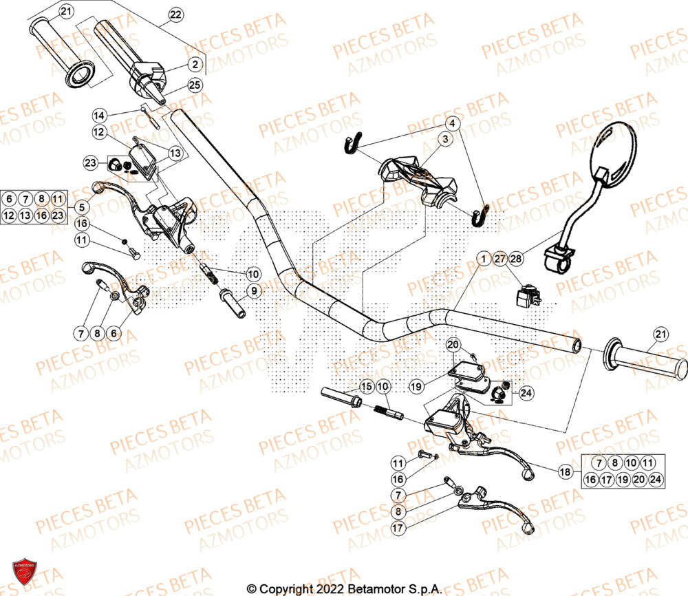 Guidon BETA Pièces BETA EVO 200 2T - [2024]