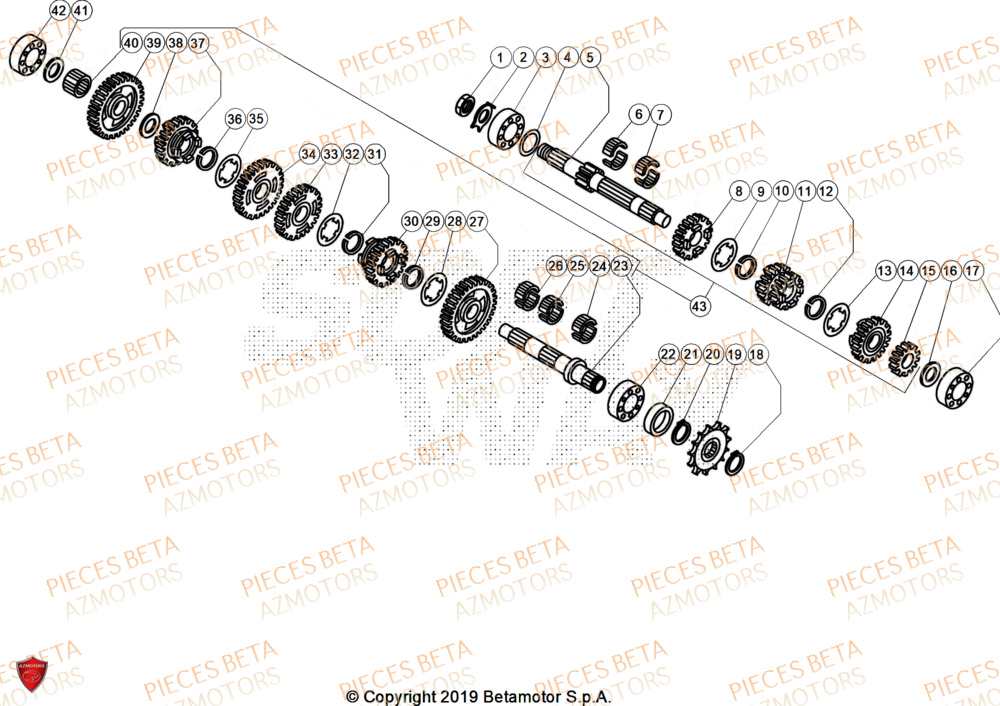 Transmission BETA Pièces BETA EVO 200 2T - [2025]