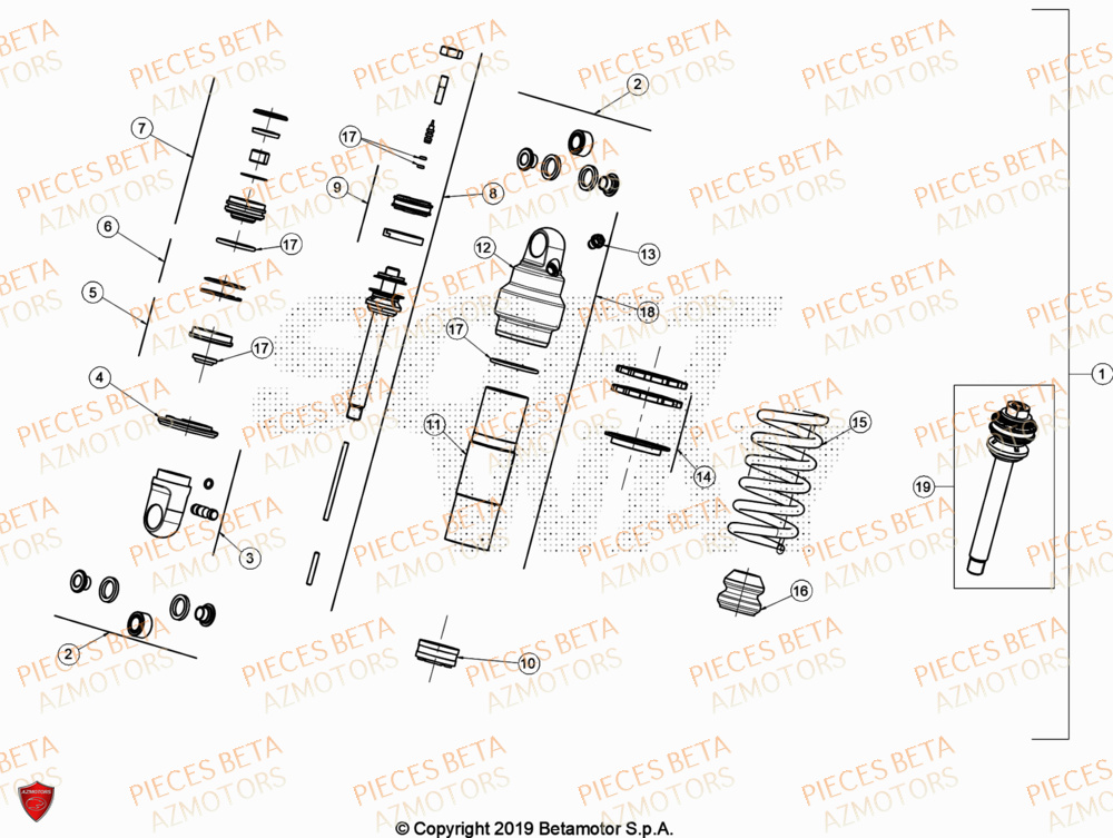 Amortisseur BETA Pièces BETA EVO 250 2T - [2024]