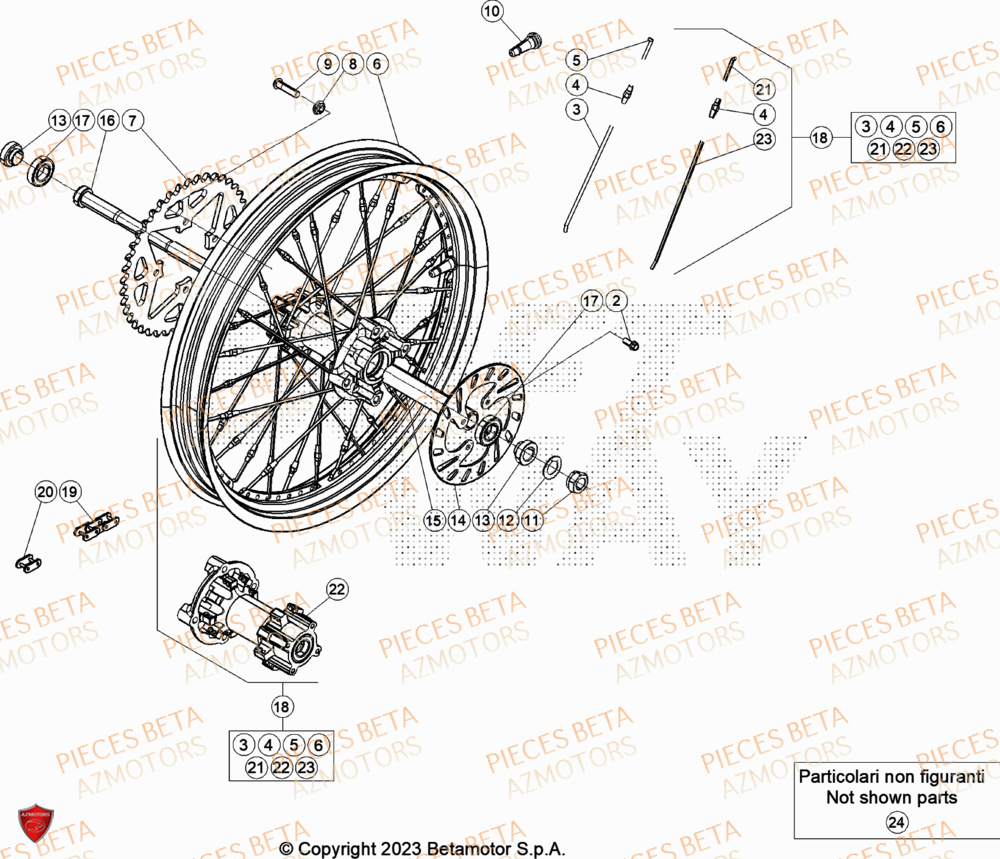 Roue Arriere BETA Pièces BETA EVO 250 2T - [2024]