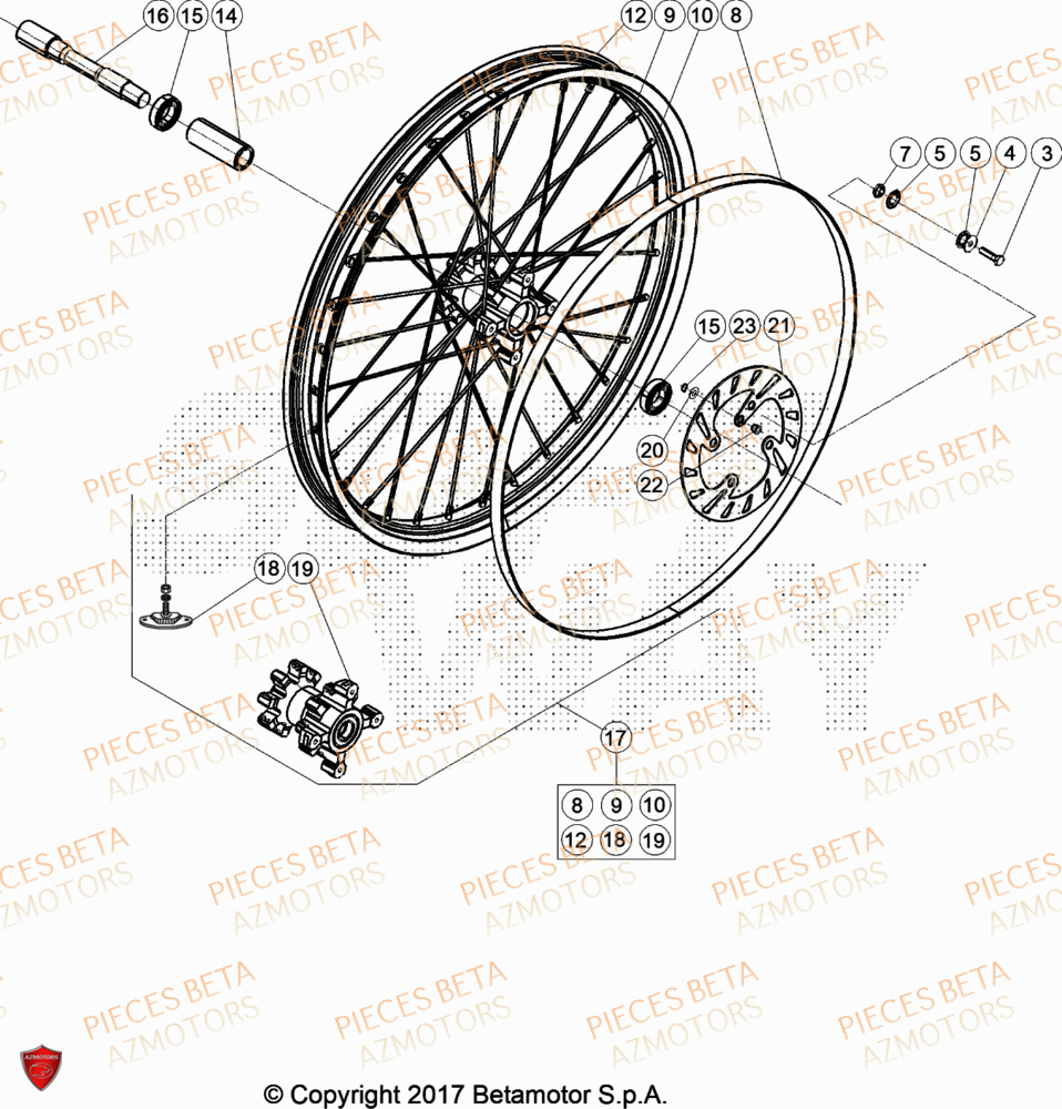 Roue Avant BETA Pièces BETA EVO 250 2T - [2024]