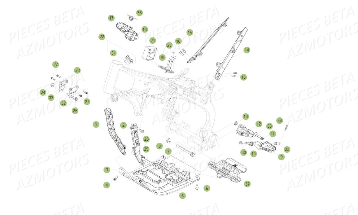 Accessoires Du Chassis BETA Pièces BETA EVO 2T -250CC- FACTORY - (2015)