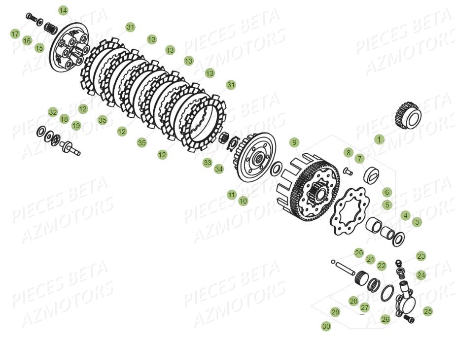 EMBRAYAGE pour EVO 250 FACTORY 15