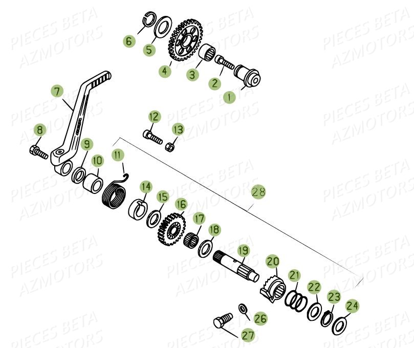 KICK STARTER pour EVO 250 FACTORY 15