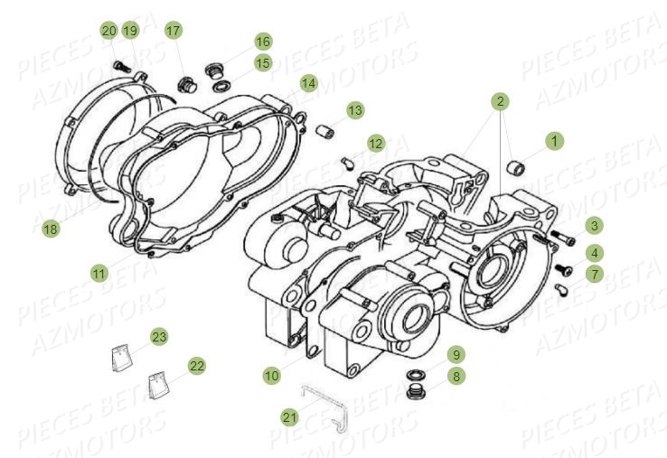 Carter Embrayage BETA Pièces BETA EVO 2T -300CC- FACTORY - (2015)