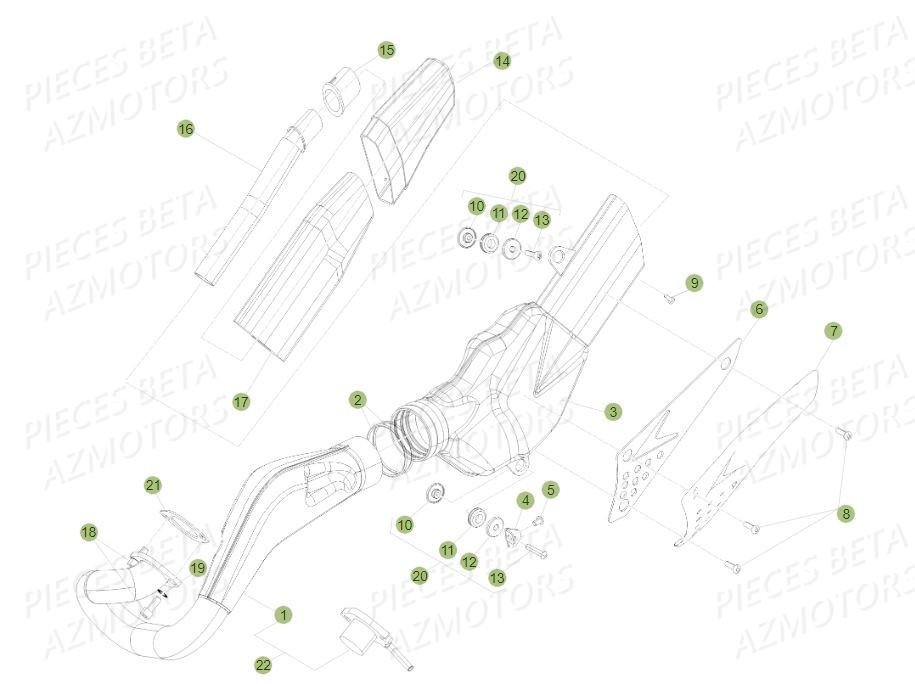 Echappement BETA Pièces BETA EVO 2T -300CC- FACTORY - (2015)