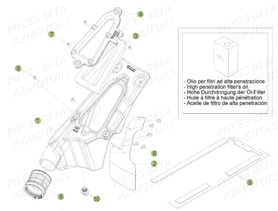 Filtre A Air BETA Pièces BETA EVO 2T -300CC- FACTORY - (2015)