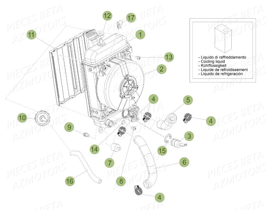 Radiateur BETA Pièces BETA EVO 2T -300CC- FACTORY - (2015)