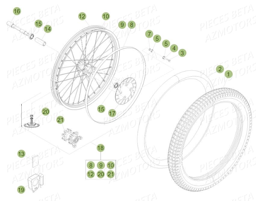 Roue Avant BETA Pièces BETA EVO 2T -300CC- FACTORY - (2015)