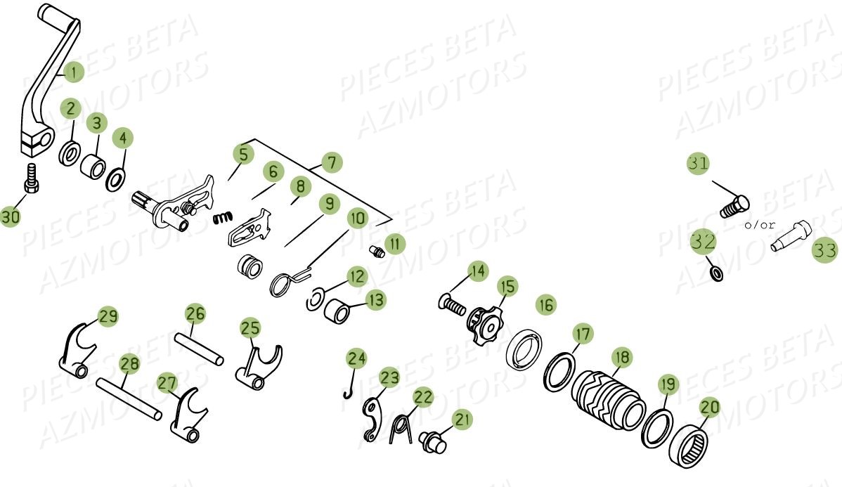 Selecteur De Vitesses BETA Pièces BETA EVO 2T -300CC- FACTORY - (2015)