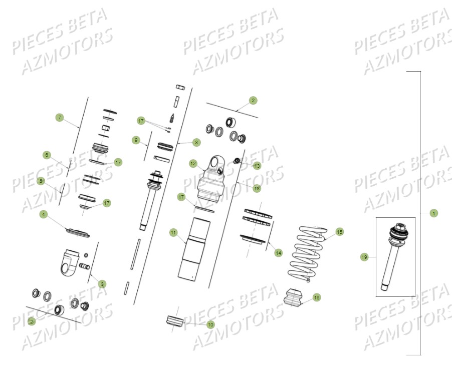 Amortisseur Arriere Detail BETA Pièces Beta EVO 300 SS 2T - 2018