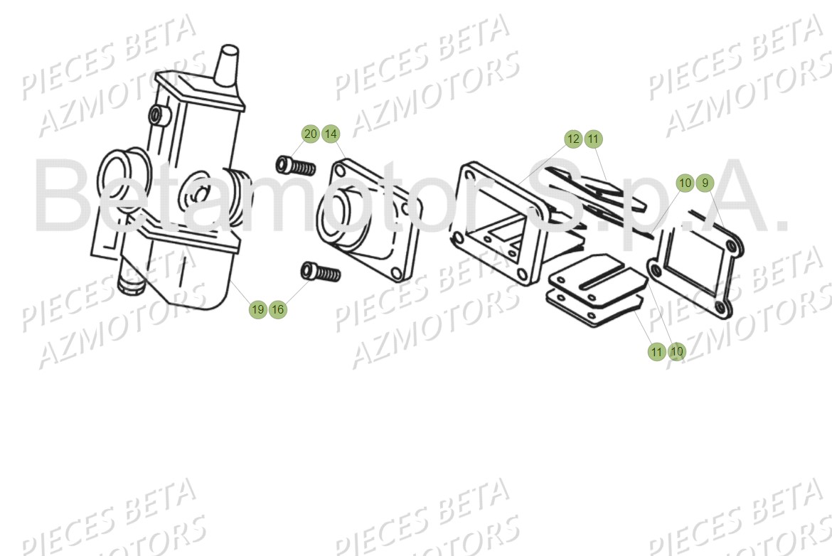 Carburateur BETA Pièces Beta EVO 300 SS 2T - 2018