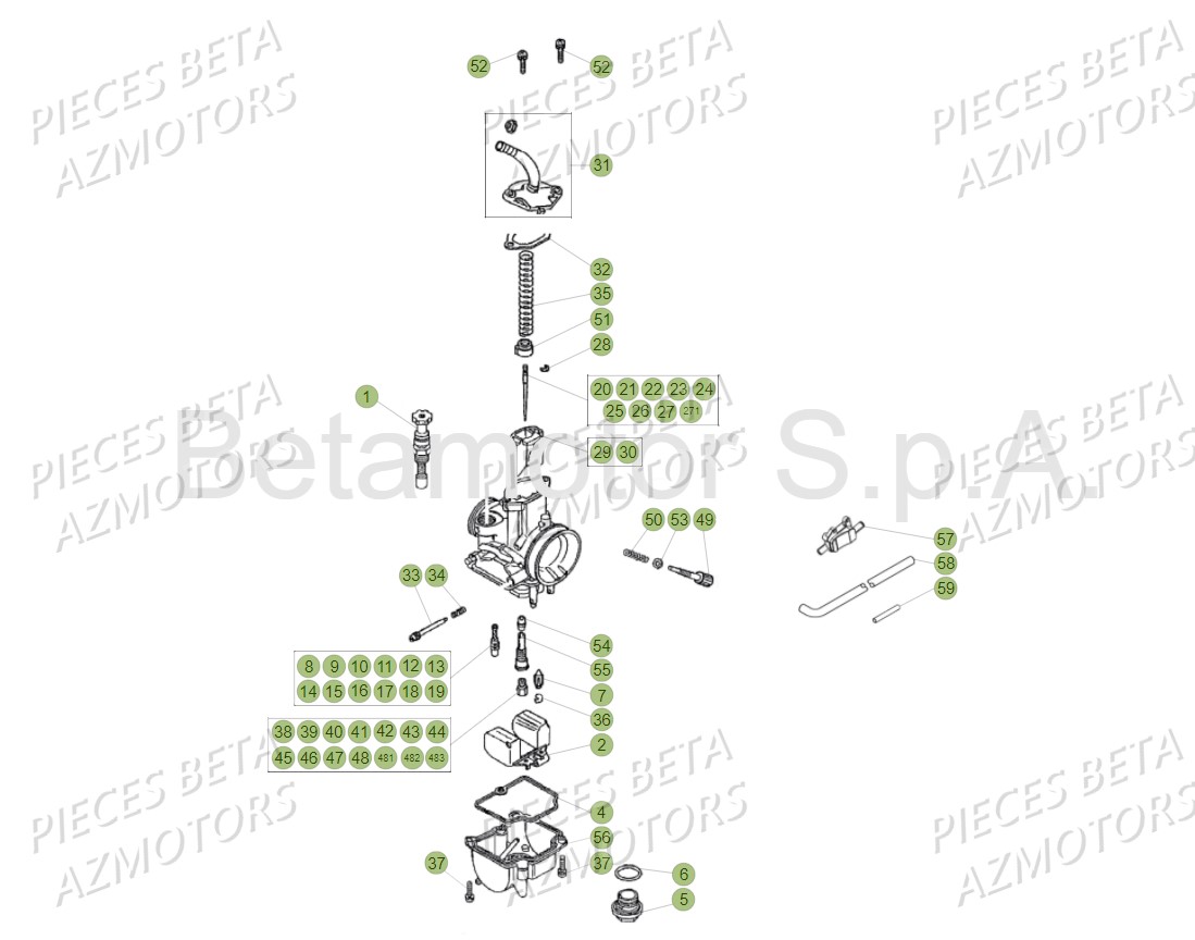 Carburateur Detail BETA Pièces Beta EVO 300 SS 2T - 2018
