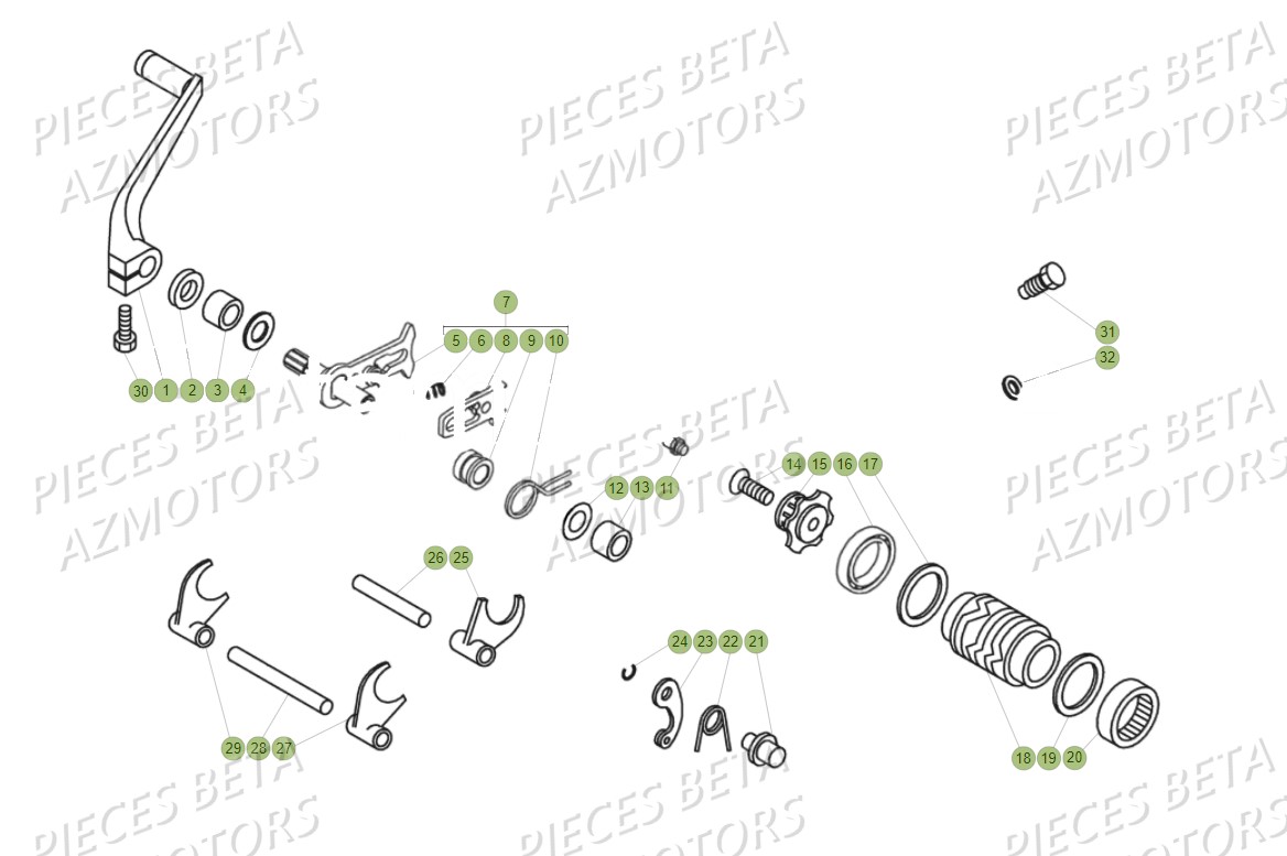 Commande Boite A Vitesses BETA Pièces Beta EVO 300 SS 2T - 2018