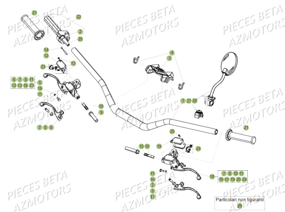 Commande Guidon BETA Pièces Beta EVO 300 SS 2T - 2018