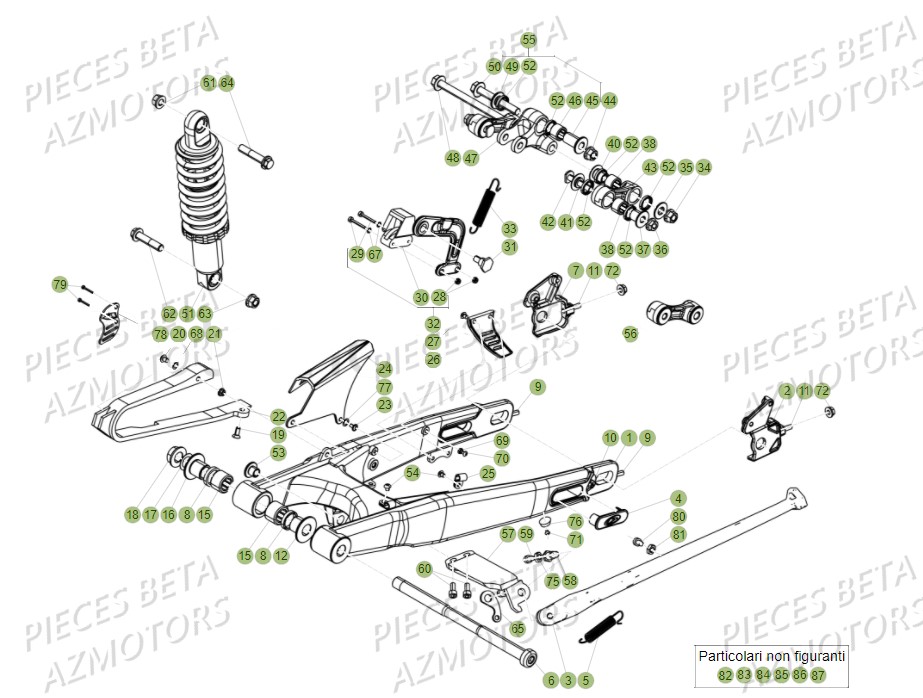 Fourche Arriere Suspension Arriere BETA Pièces Beta EVO 300 SS 2T - 2018