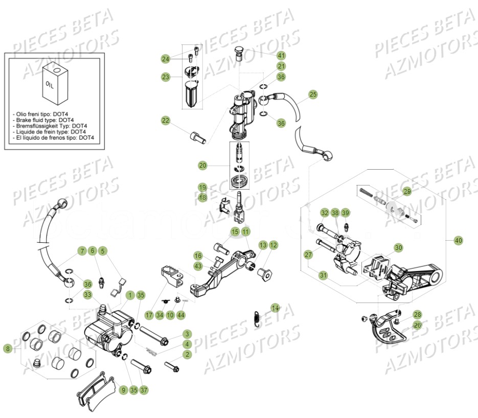 PLAQUETTES PINCES REV-3 ( COUPLE ) BETA pour FREINS de EVO 300 SS 2T