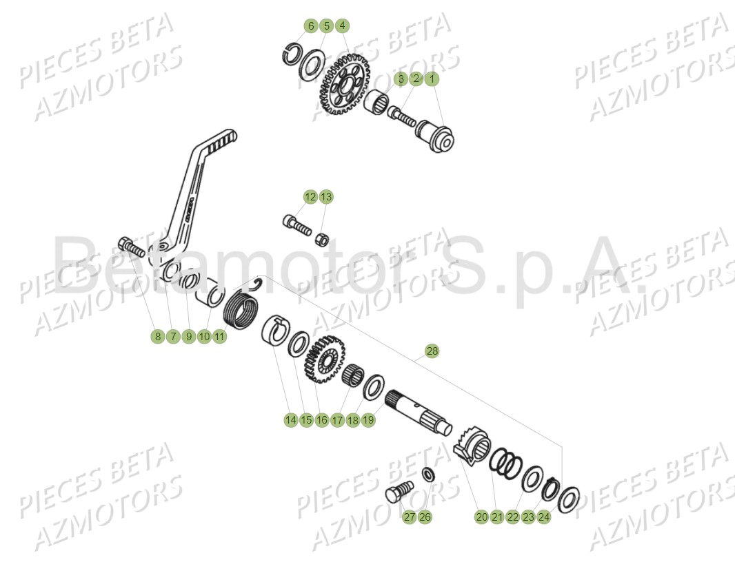 Kick Starter BETA Pièces Beta EVO 300 SS 2T - 2018