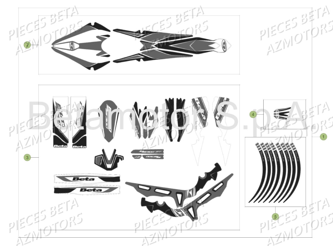 Kit Autocollants BETA Pièces Beta EVO 300 SS 2T - 2018